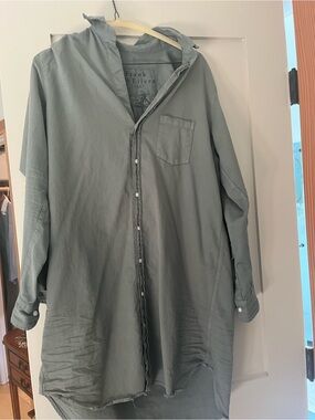 Frank & Eileen Sage Green Button-Front classic shirt dress denim